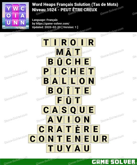 Solution Wordalot Niveau 1524 .